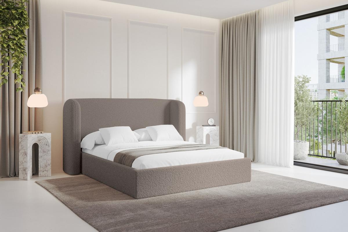 POLSTERBETT mit Bettkasten und Lattenrost, Bett mit Matratze H3/H4 - ESTI 140x200 Braun - Braun, Holzwerkstoff/Textil (140/200cm) - ALTDECOR