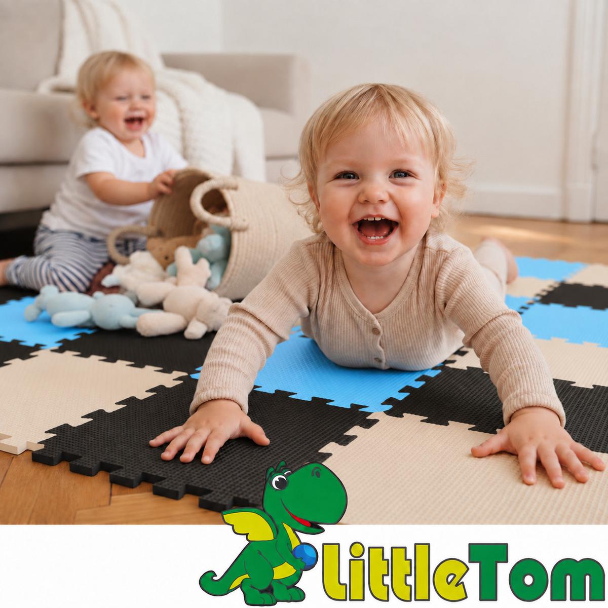 SPIELMATTE ab Null - 270/90 cm Puzzlematte Schwarz - Multicolor, Kunststoff (30/30cm) - Littletom