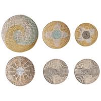 WANDDEKORATION Seegras bunt Bacninh - Multicolor, Naturmaterialien (46/46/7cm) - Beliani