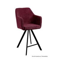 THEKENSTUHL (2er-Set) Delilah 57x104x60 Schwarz/Marsala - Brombeere/Schwarz, Kunststoff (60/104/57cm) - 58aufmkessel