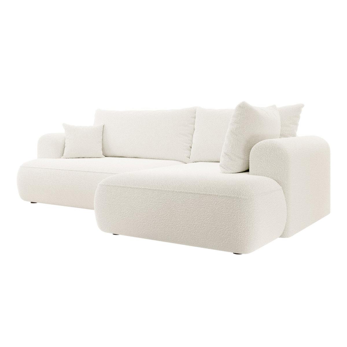 ECKSOFA Ovo Creme Bouclé - Creme/Schwarz, Kunststoff/Textil (165/260cm) - Selsey