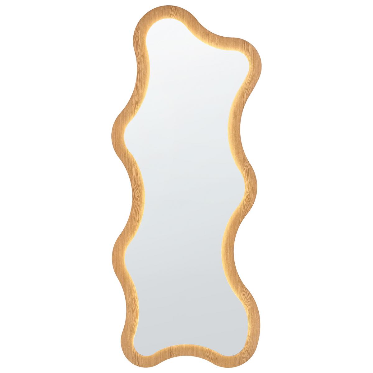 WANDSPIEGEL 61/170 cm Hellbraun LED Combre - Braun, Glas (61/170/2cm) - Beliani