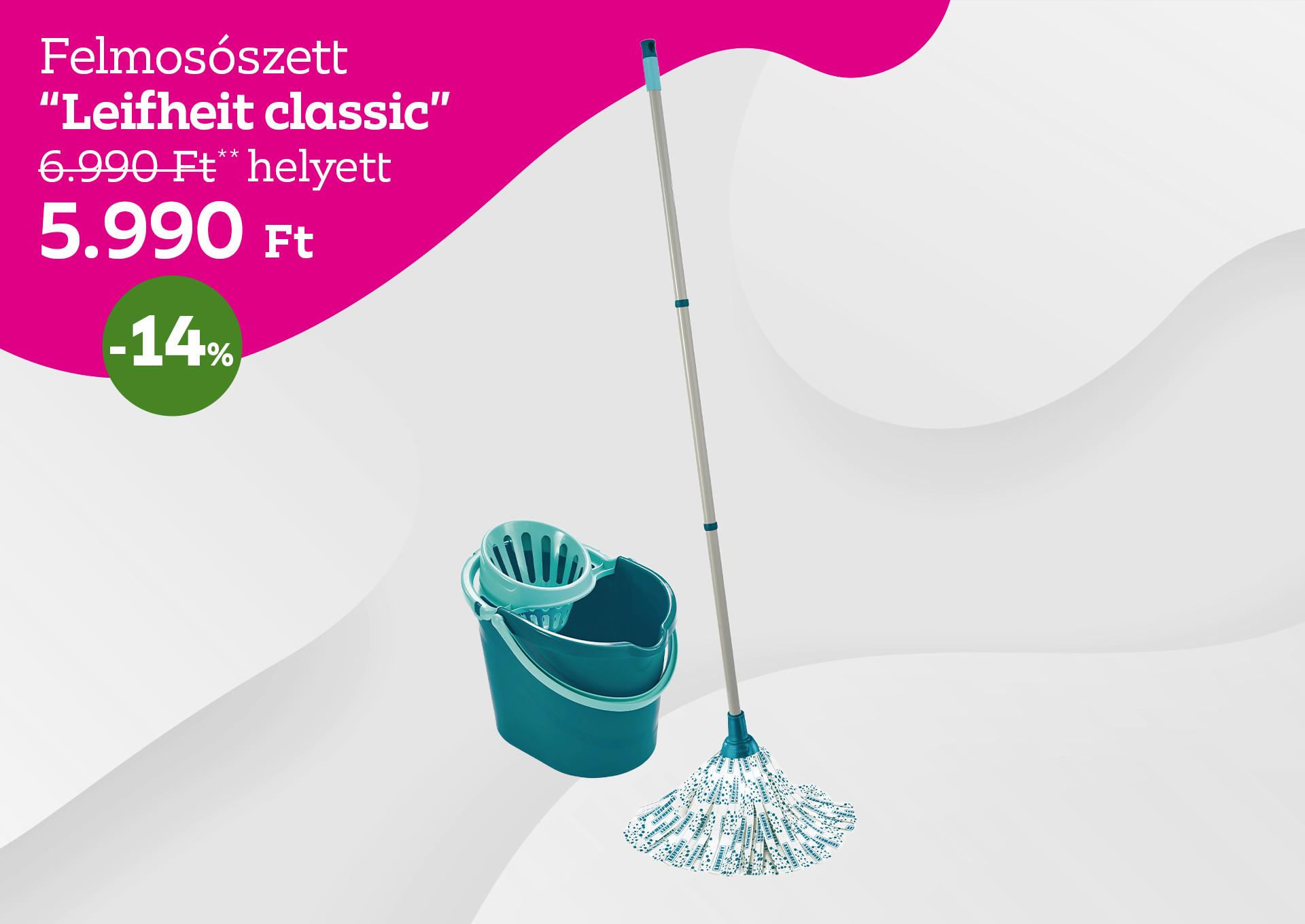 Felmosószett LEIFHEIT CLASSIC 6990 Forint helyett 5990 Forint, kedvezmény mértéke 14%