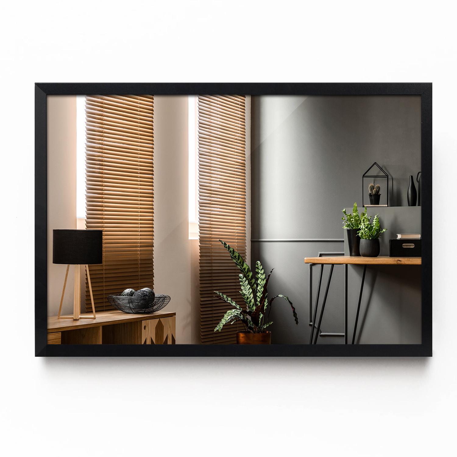 SPIEGEL 70 x 50 cm schwarzer Rahmen - Schwarz, Glas (70/50/1cm) - TULUP