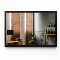 SPIEGEL 60 x 40 cm schwarzer Rahmen - Schwarz, Glas (60/40/1cm) - TULUP
