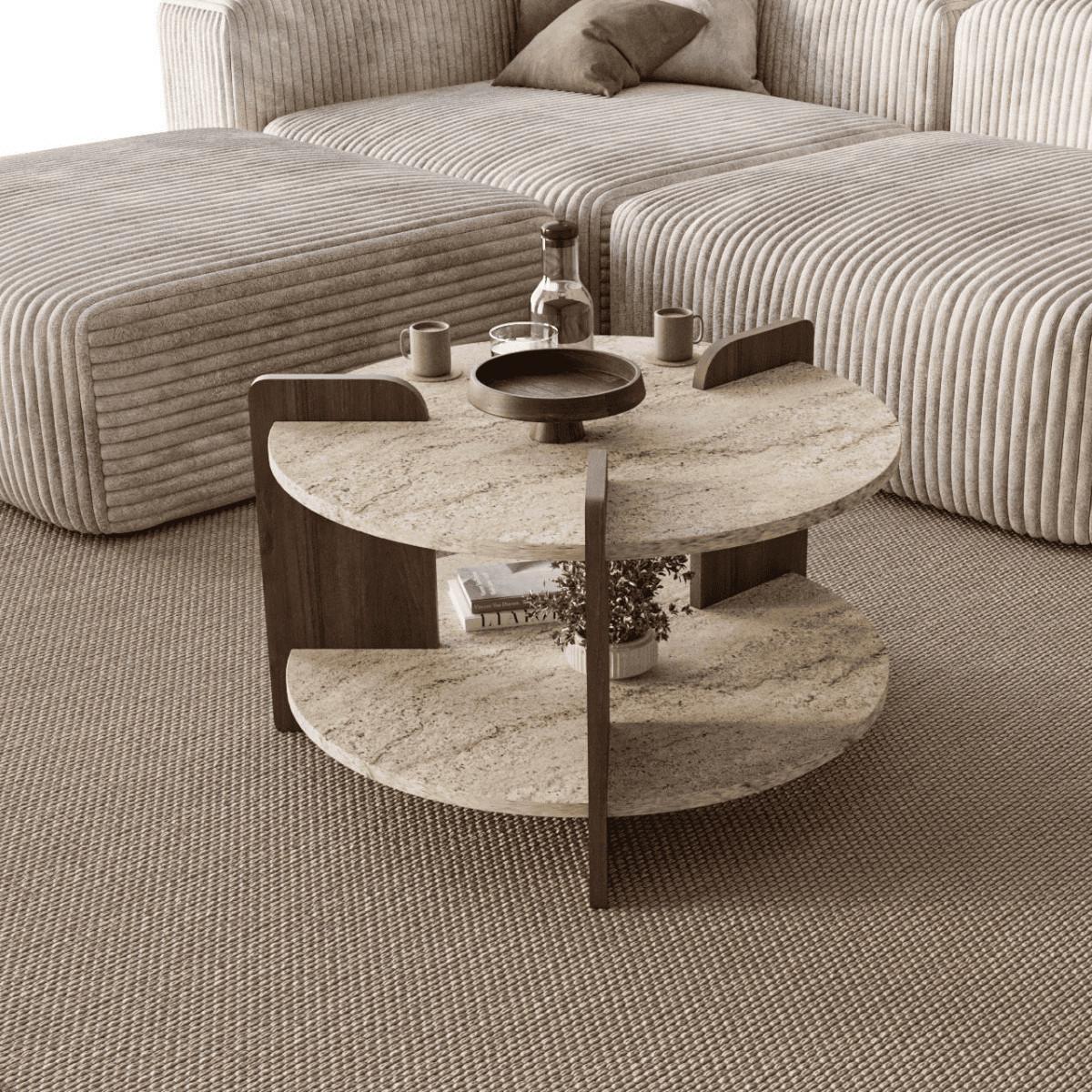COUCHTISCH mit doppelplatte 70/70/45 cm - Eichefarben, Holzwerkstoff (10/70/45cm) - Calicosy