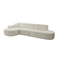 ECKSOFA Ottomane Links MARI-L2-v3 - 328x171x83 cm Creme Cord - Hellgrau/Creme, Holzwerkstoff/Kunststoff (328/171cm) - ALTDECOR
