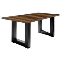 ESSTISCH ausziehbar Eila 7 160 x 90 x 75 Esszimmertisch Schwarzstahl/Plankeneiche - Alteiche, Holz (160/90/75cm) - 58aufmkessel