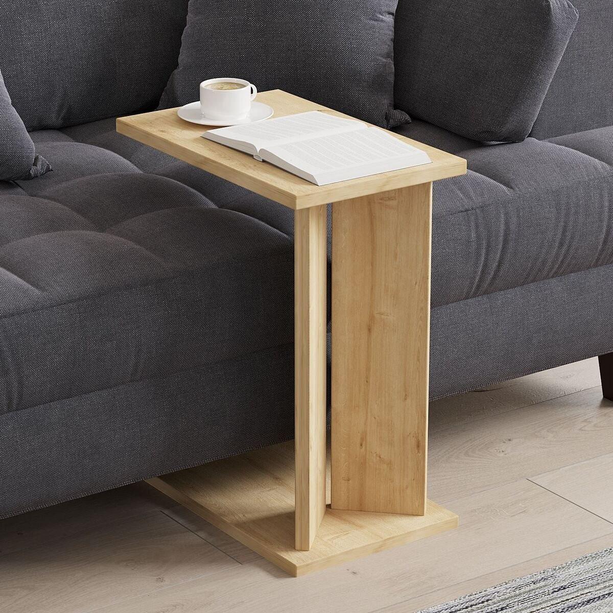 BEISTELLTISCH mit Ablage 50/25/48,6 cm - Eichefarben, Holzwerkstoff (25/50/48.6cm) - Calicosy