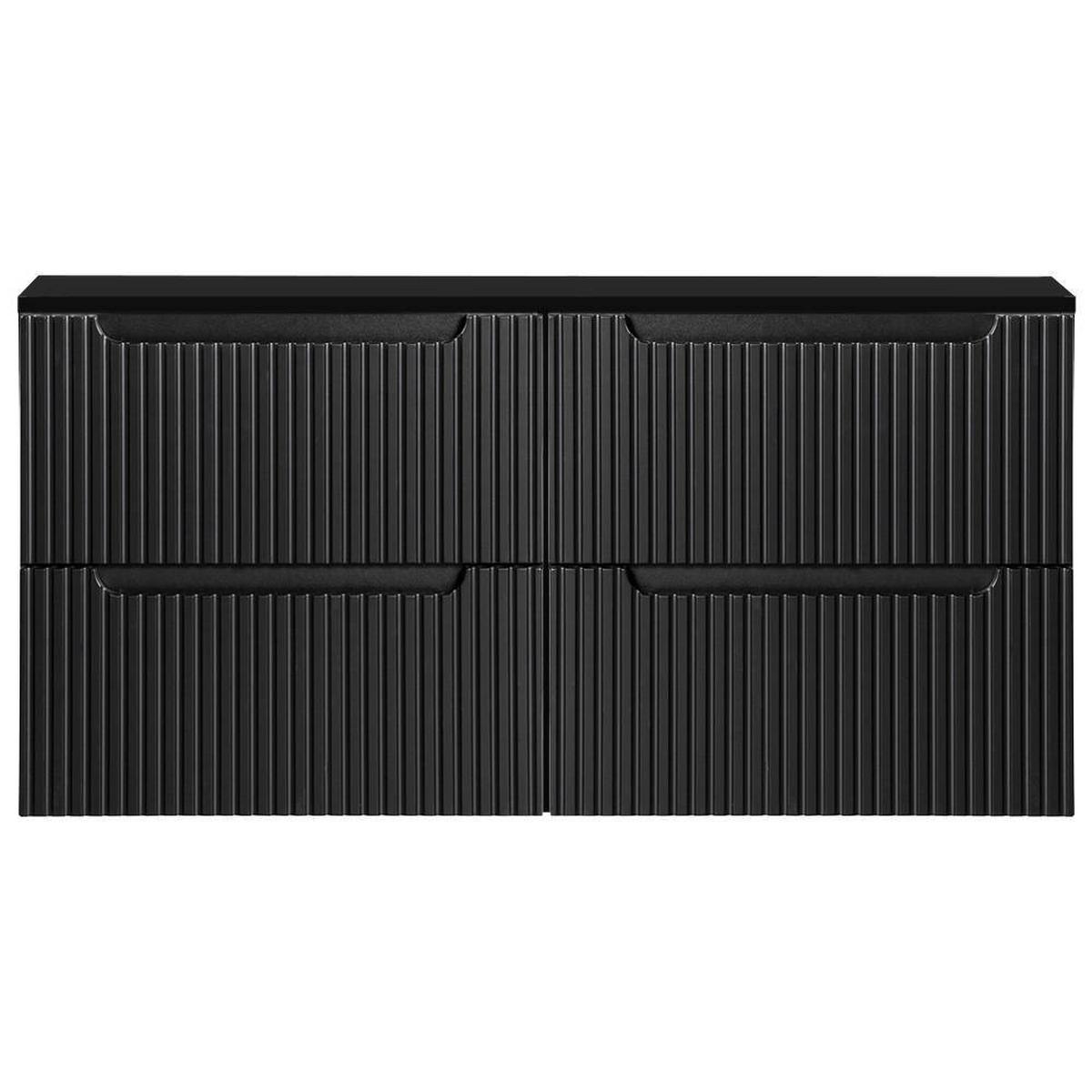 WASCHTISCHUNTERSCHRANK Skelbolu - Schwarz, Holzwerkstoff/Metall (121/60/40cm) - [en.casa]