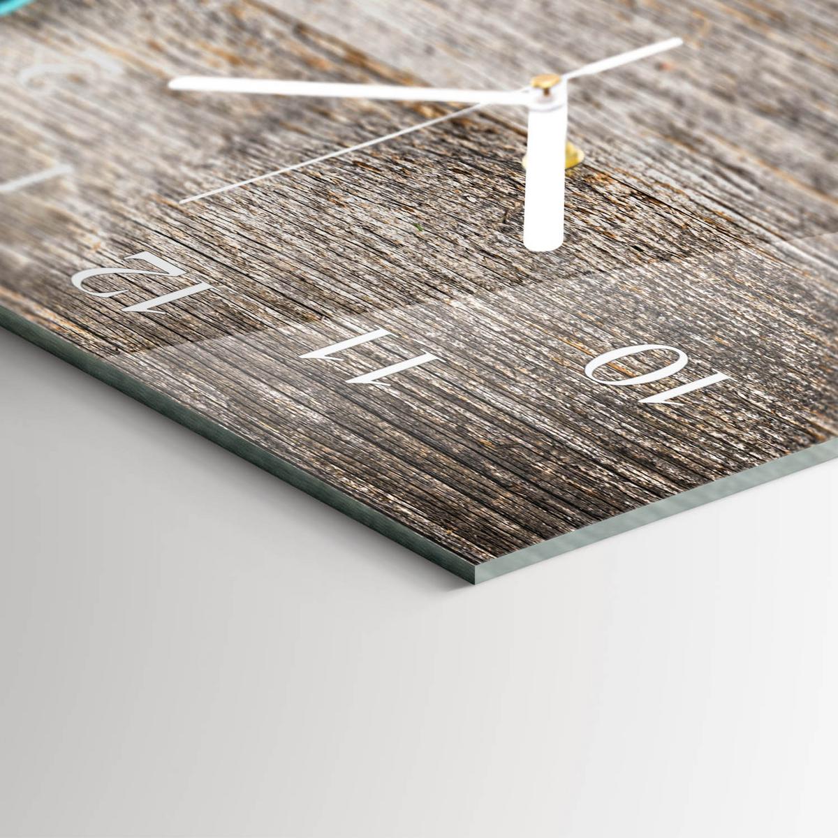 WANDUHR aus Glas 60x30 cm - Gemüse - Grün, Glas (60/30/0.4cm) - TULUP