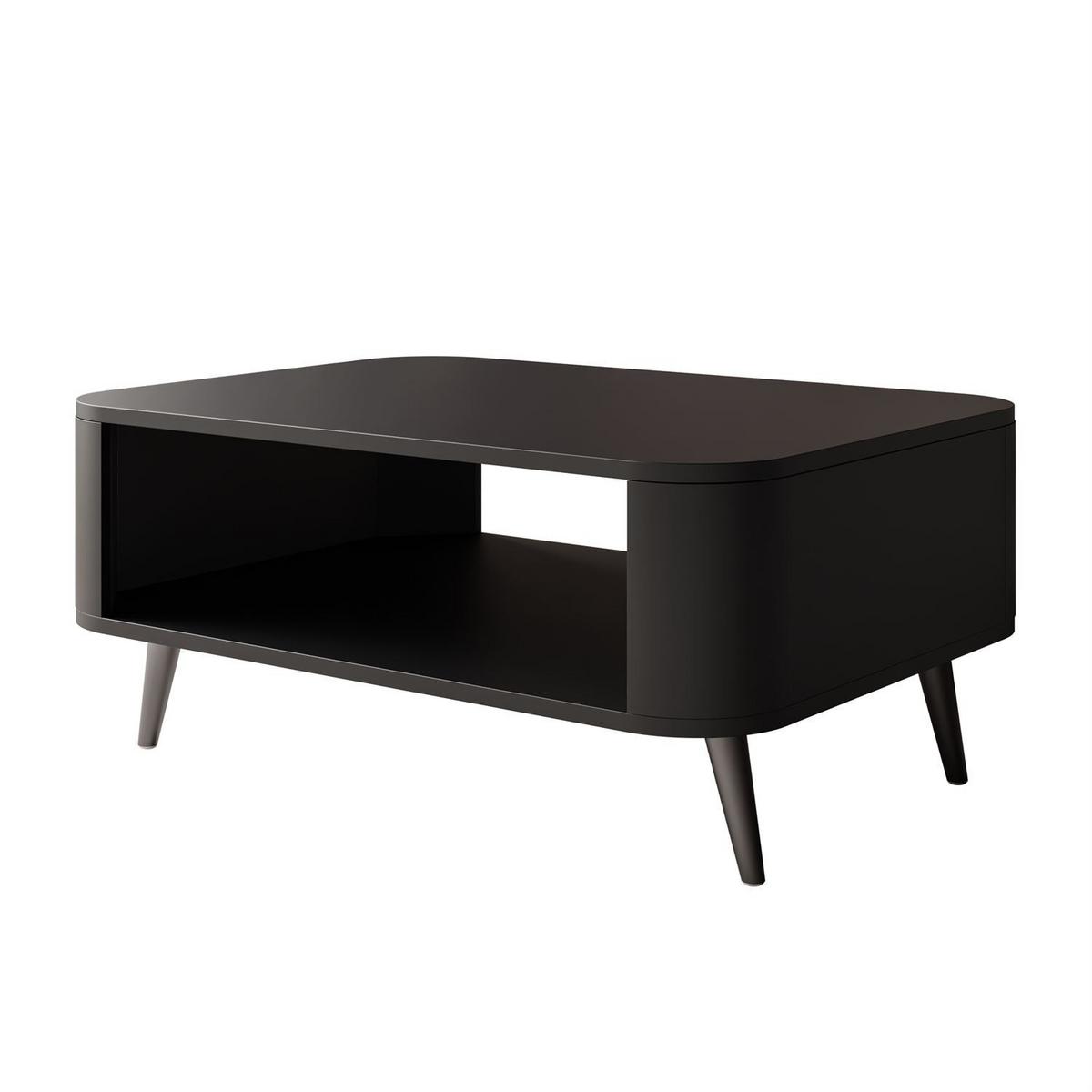 COUCHTISCH SHADOW II mit Ablage unter der Tischplatte - Schwarz, Holzwerkstoff (60/80/35cm) - Lookway