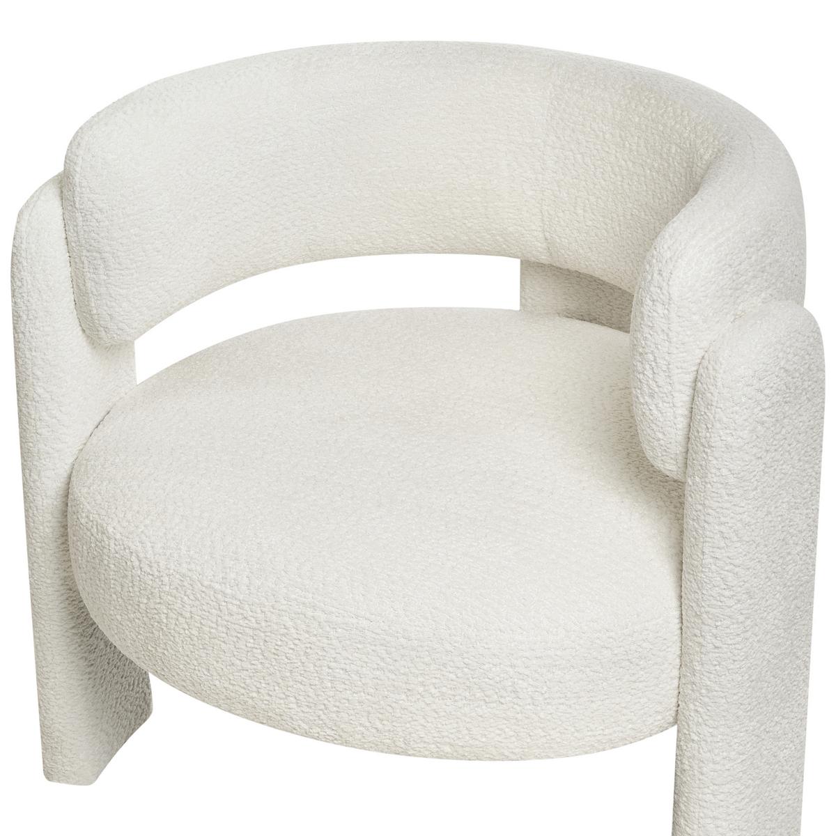 SESSEL Weiß Burea - Creme, Textil (80/74/70cm) - Beliani