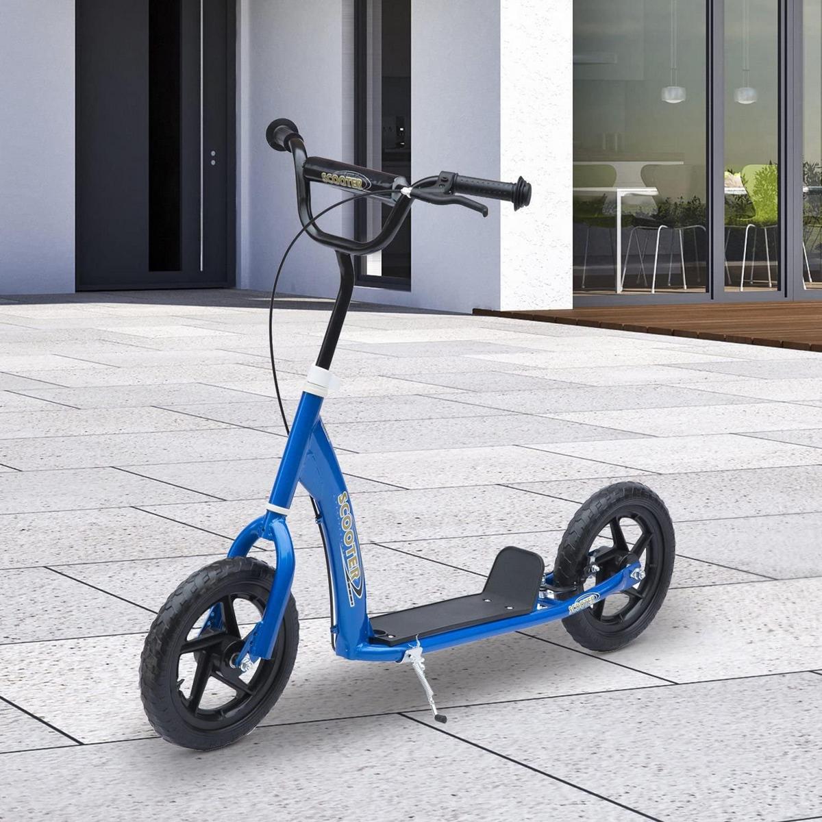KINDERROLLER, Schwarz/Rosa/Blau/Rot, Stahl+ PVA - Blau, Metall (120/52/80cm) - HOMCOM