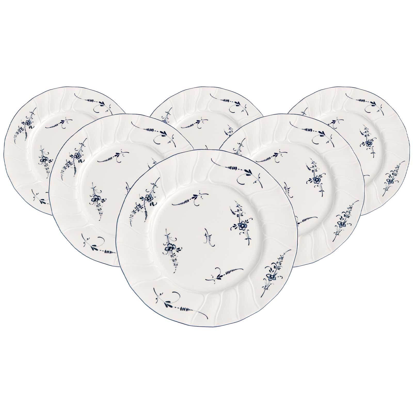 SPEISETELLER Vieux Luxembourg weiß-blau ø 26 cm 6er Set - Blau/Weiß, Keramik (26cm) - Villeroy & Boch
