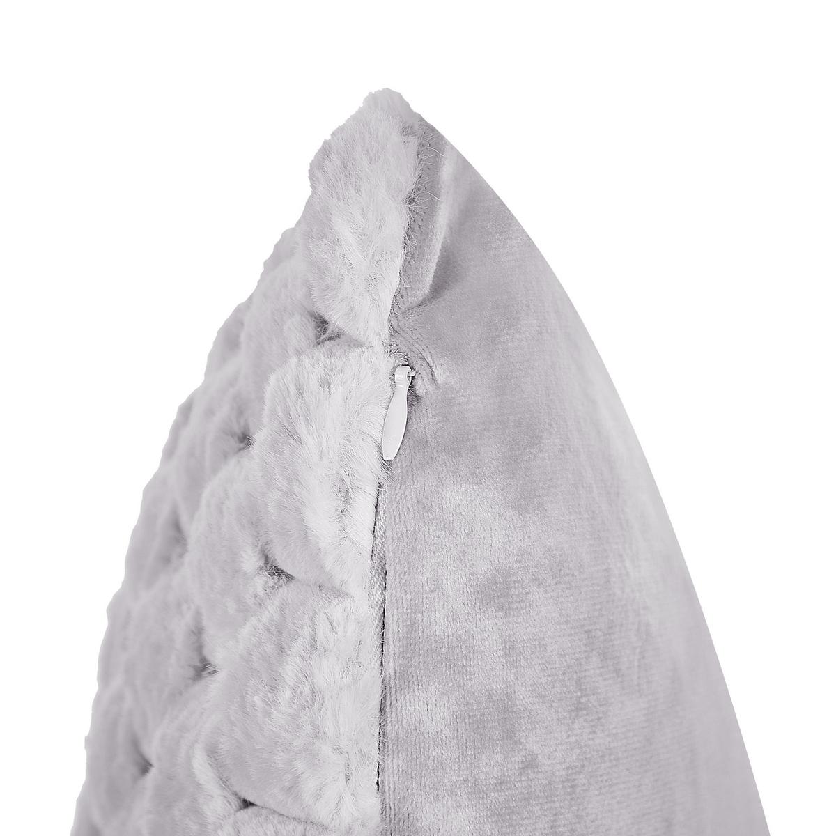 DEKOKISSEN 2er-Set Hellgrau 43/43 cm Purslane - Hellgrau, Textil (43/43cm) - Beliani