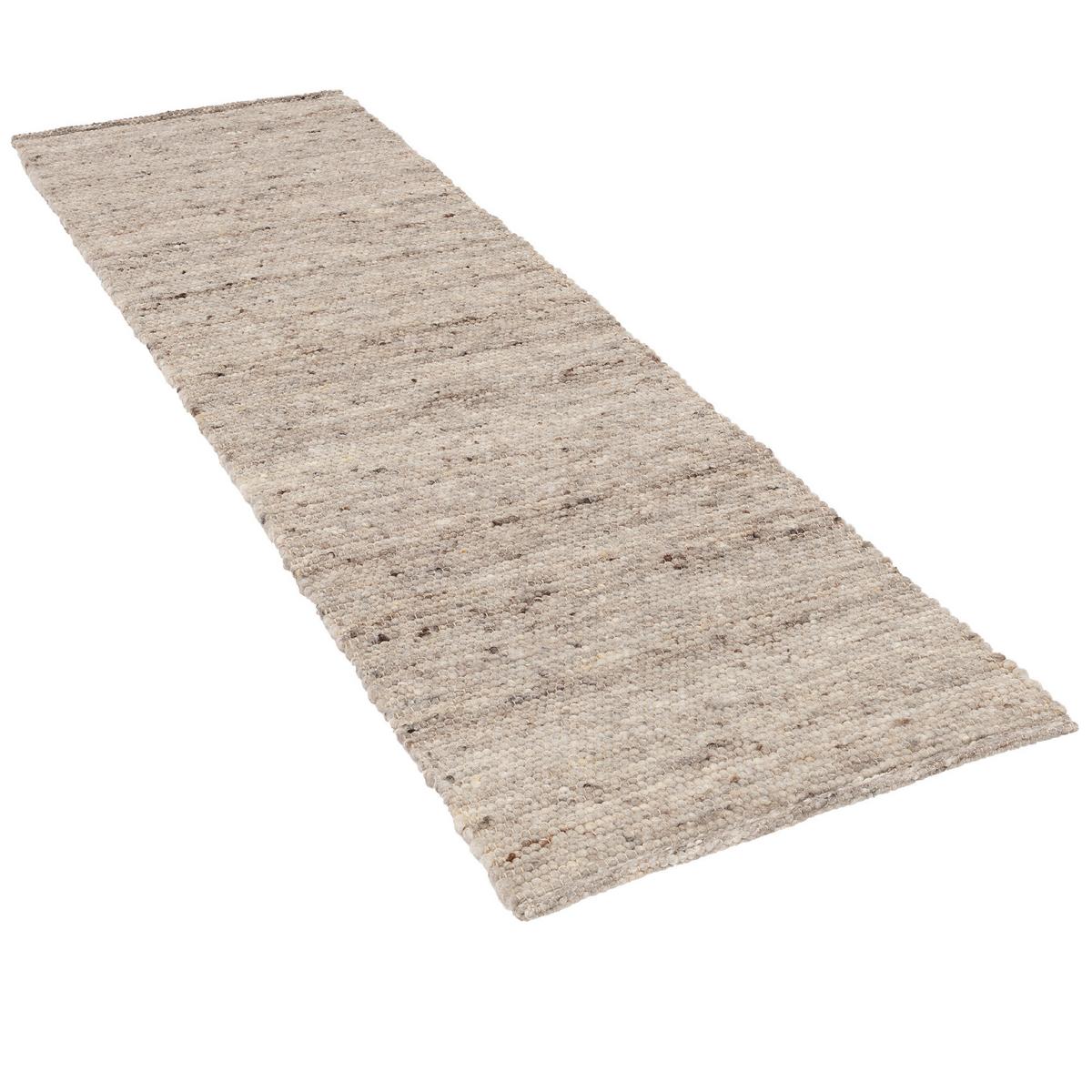 NATUR TEPPICH LÄUFER WOLLE ALASKA MELIERT - Braun, Textil (90/160cm) - Pergamon