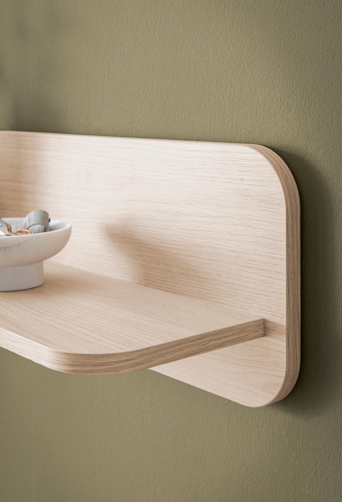 WOHNWAND Eiche natur 4-teilig 290 cm, Anbauwand mit Push-to-Open - Eichefarben, Glas/Holz (290/170/39cm) - Furn.Design