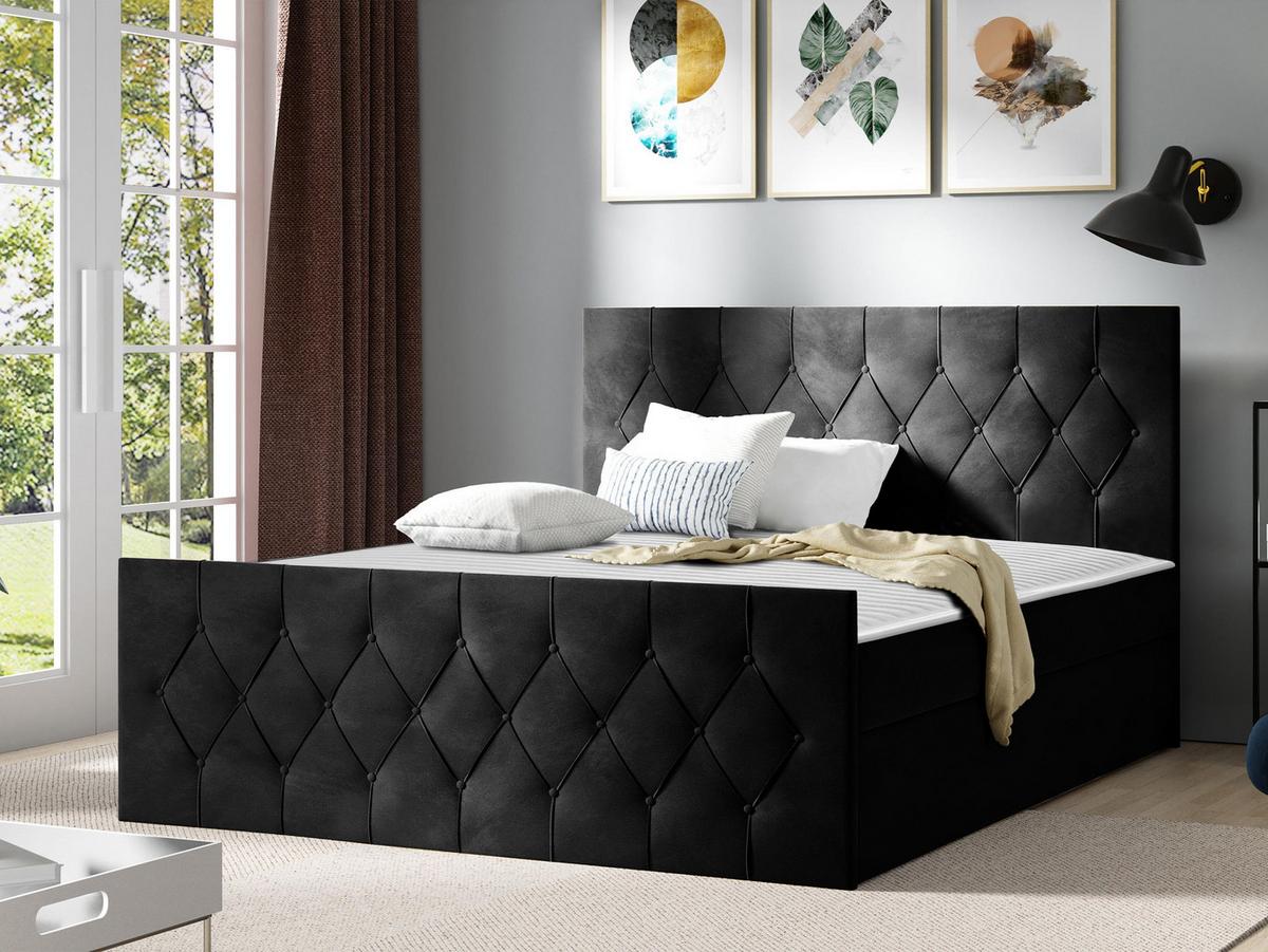 BOXBETT Sky Lux - H3 - Schwarz, Holz (160/200cm) - MIRJAN24