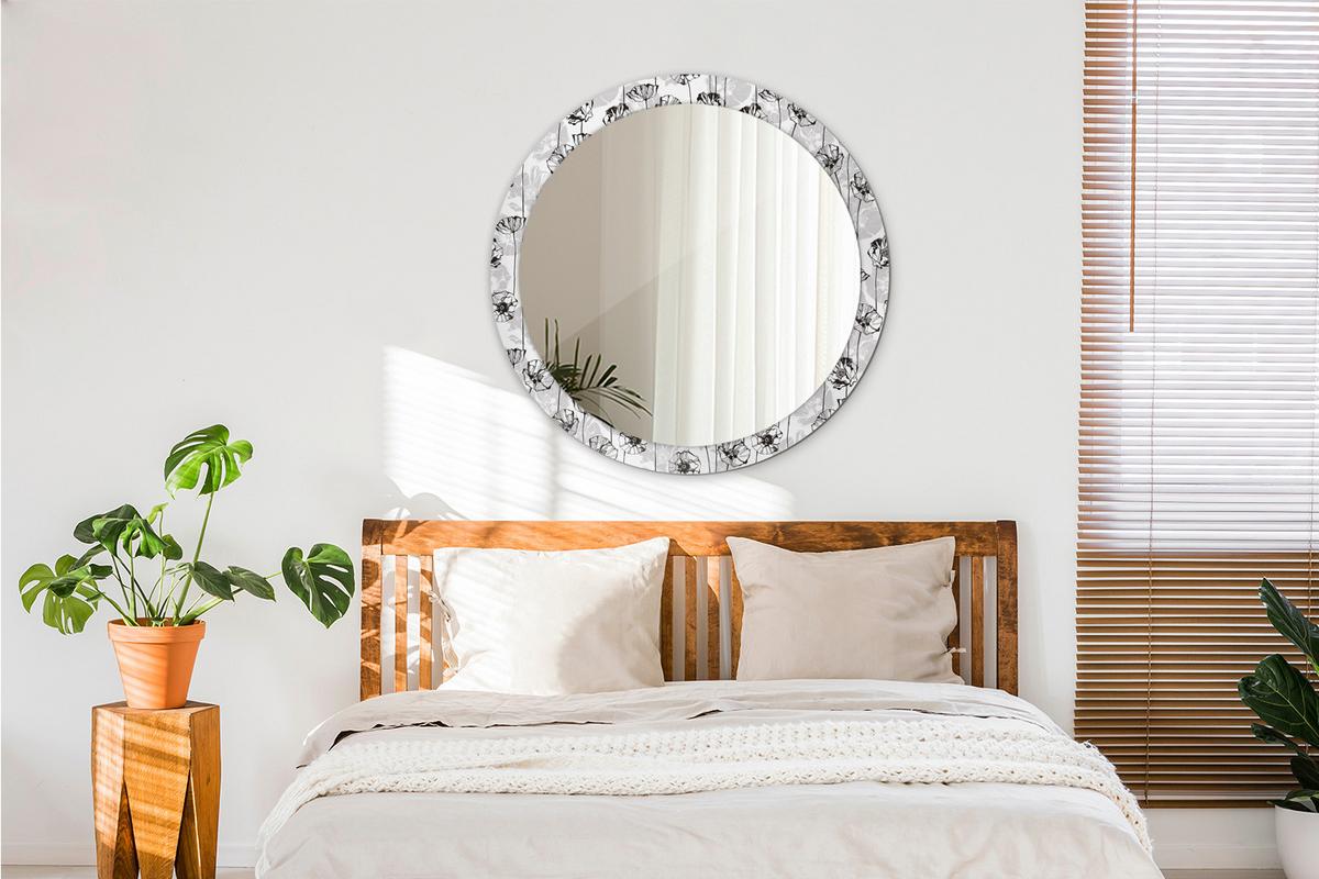 SPIEGEL Rund Ø 90 cm mit Aufdruck - Weiß, Glas (90/90/0.4cm) - Wallfluent