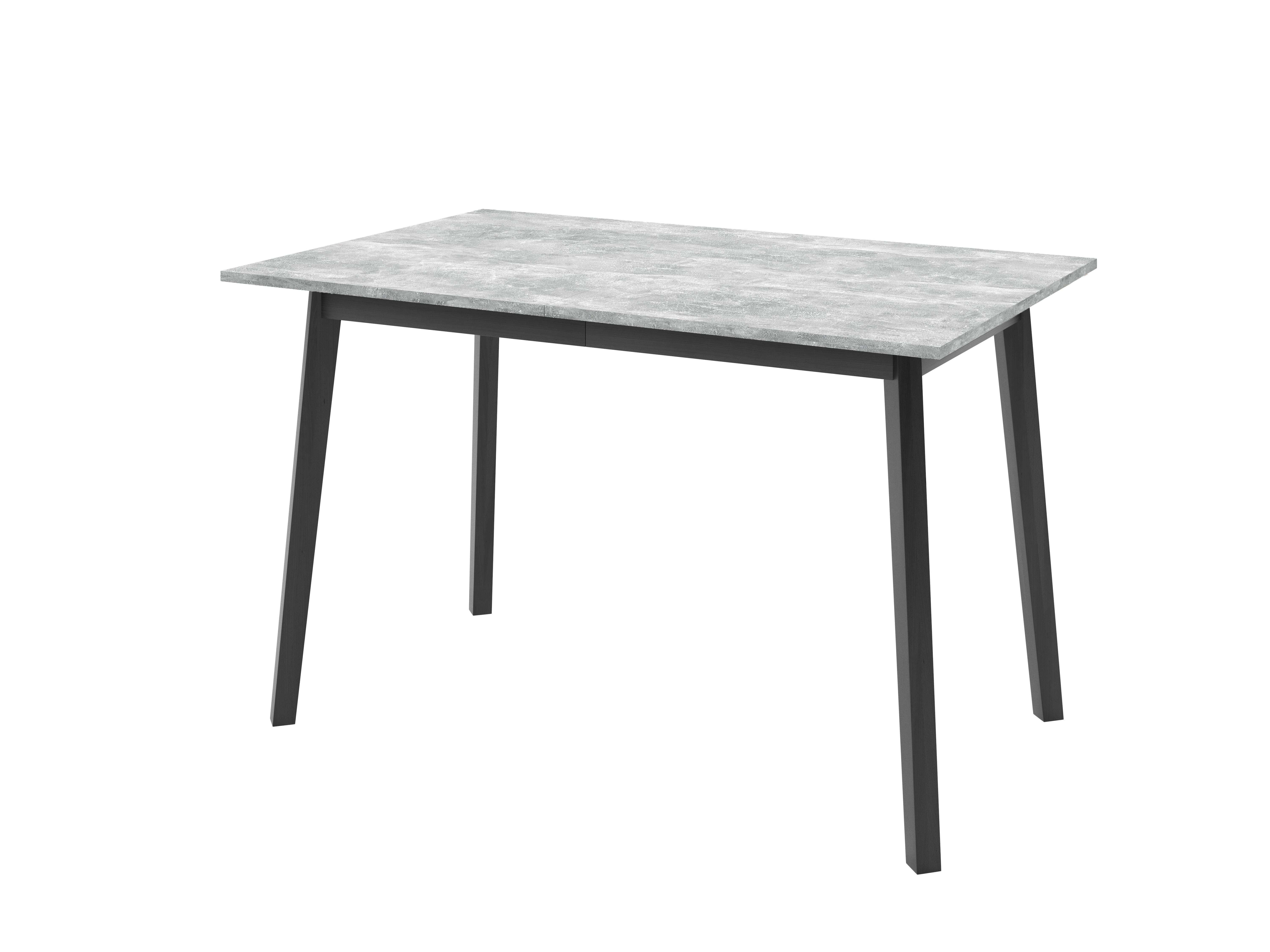 ESSTISCH ENZO S Ausziehbar 125 - 165 / 80 x 77 cm - Schwarz/Grau, Holz (125/80/77cm) - MASSENO