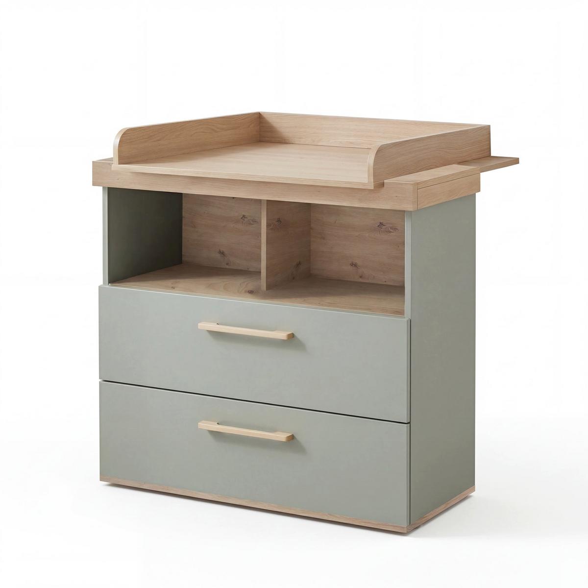 BABYZIMMER-SET Jimmy 2-teilig - Salbeigrün, Holzwerkstoff (143/103/77cm) - Roba