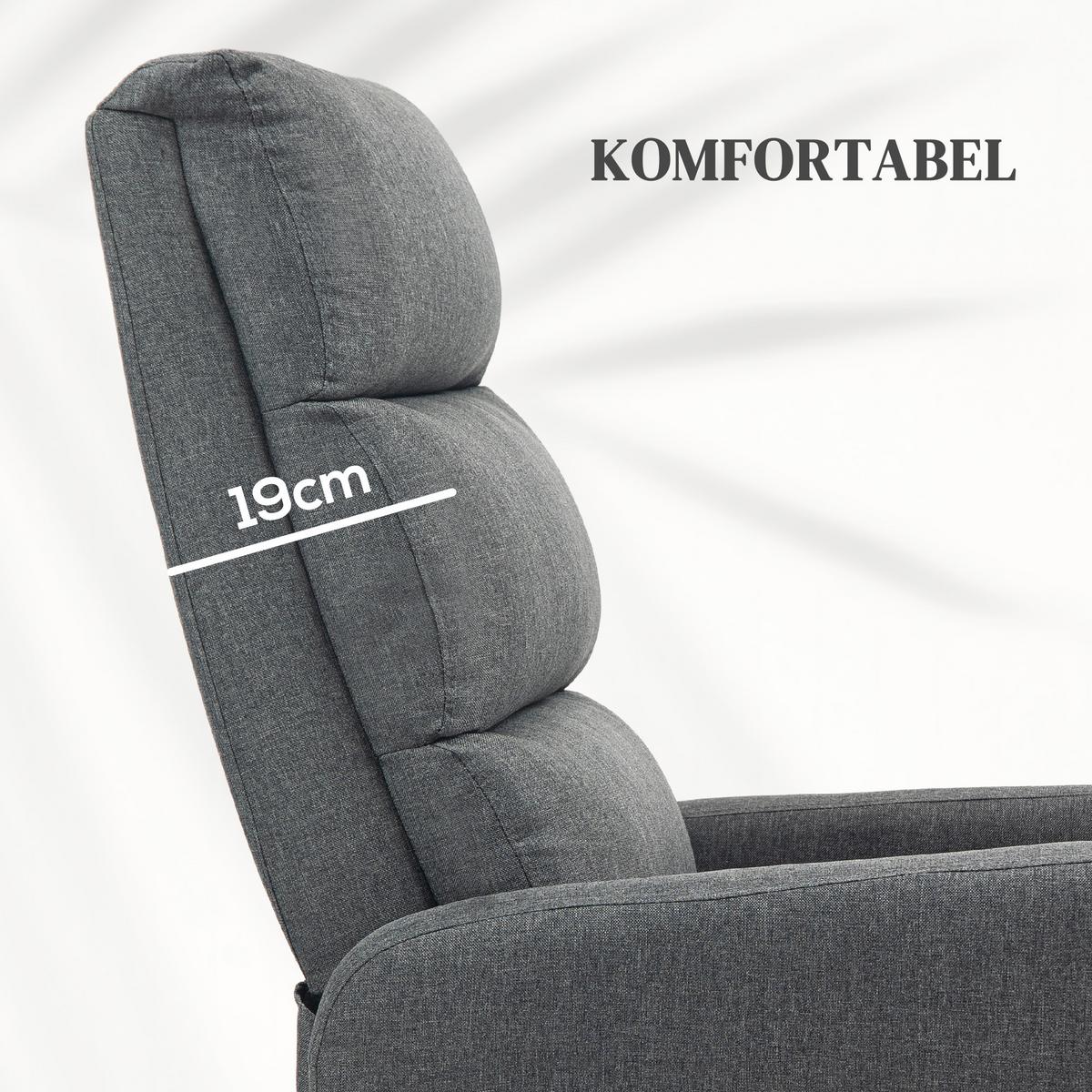FERNSEHSESSEL mit Aufstehhilfe Elektrisch Relaxsessel mit Fußteil, Dunkelgrau - Dunkelgrau/Schwarz, Textil/Metall (62/105/86.5cm) - HOMCOM
