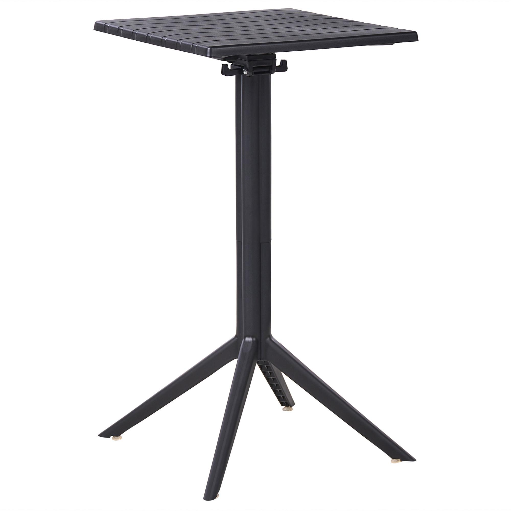 GARTEN-BARTISCH 60/60 cm Schwarz Lemnos - Schwarz, Kunststoff (60/60/111cm) - Beliani