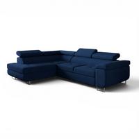 ECKSOFA Jade Mit Schlaffunktion - Dunkelblau, Holzwerkstoff/Textil (202/275cm) - Fun Möbel
