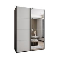 SCHWEBETÜRENSCHRANK 245,5/170/64 2-türig - Schwarz/Weiß, Holz/Metall (170/245/64cm) - Abiks Möbel