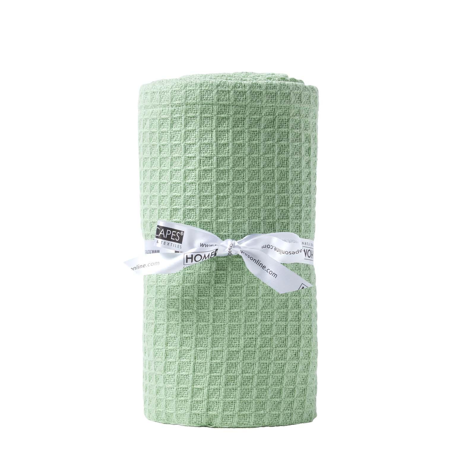 BABYDECKE Waffelpiqué 90/110 cm, Bio-Baumwolle - Grün, Textil (90/112cm) - Homescapes