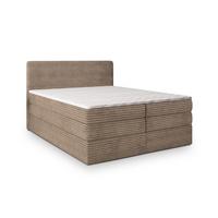 BOXSPRINGBETT LUNERA 180x200 cm mit Matratze und Topper - Beige - Beige, Holz (180/200cm) - MASSENO