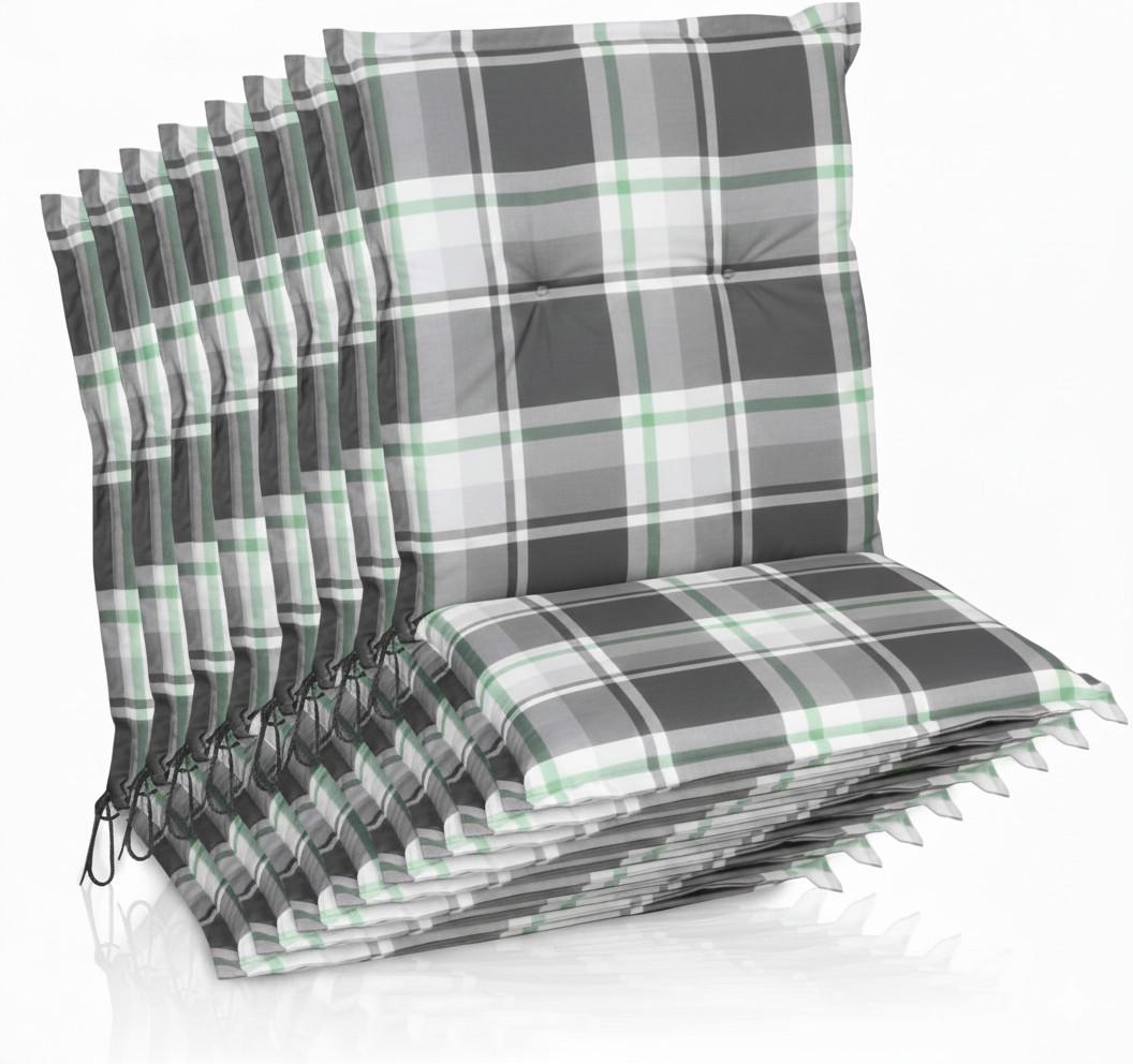 NIEDERLEHNERAUFLAGE Sunny MK 100x50x6cm Mintgrün Kariert (8tlg) - Mintgrün, Textil (50/6/100cm) - Beautissu 