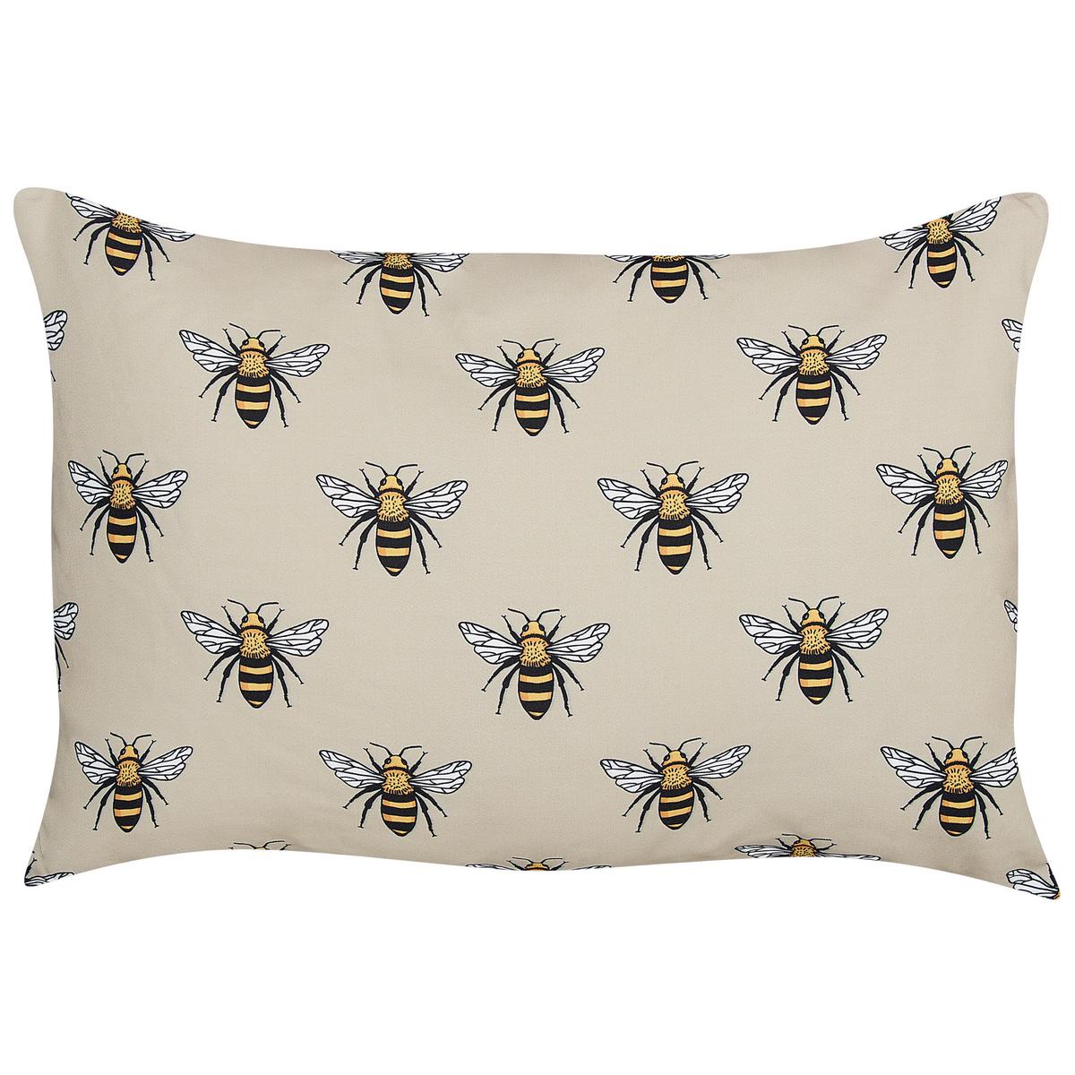 GARTENKISSEN 2er-Set Bienenmuster beige 40/60 cm Canneto - Beige, Textil (40/60cm) - Beliani