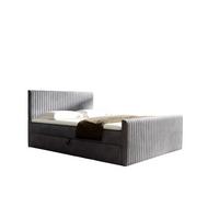 BOXBETT Adrien In überlänge - Hellgrau, Holzwerkstoff/Textil (160/220cm) - Fun Möbel