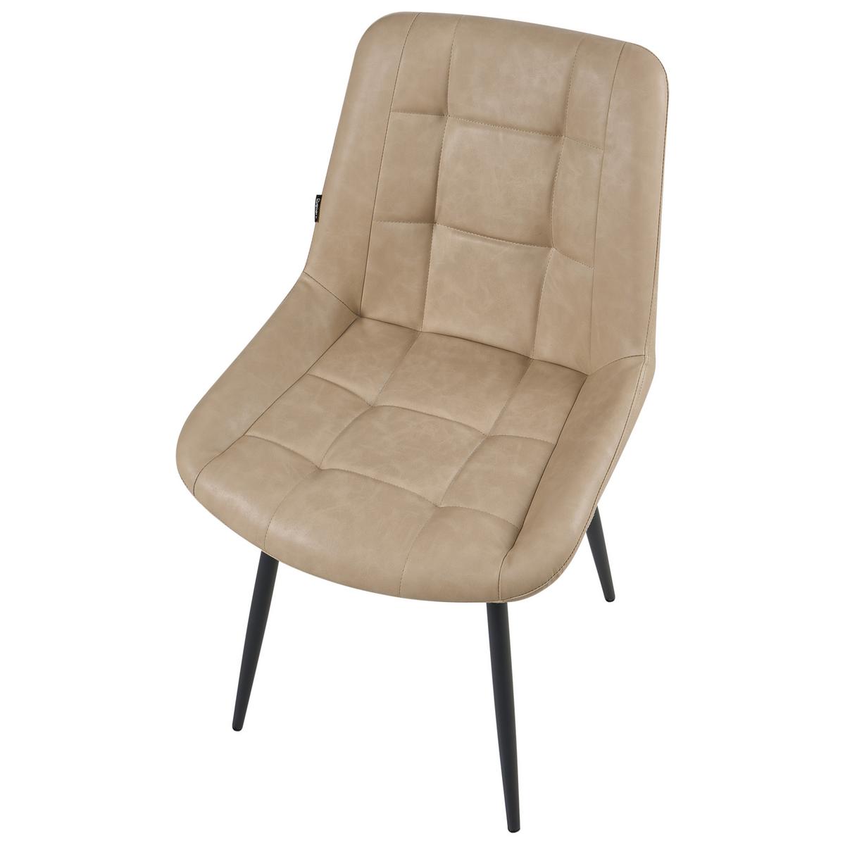 ESSZIMMERSTUHL 2er-Set Kunstleder Beige Melrose - Beige, Kunststoff (51/85/58cm) - Beliani