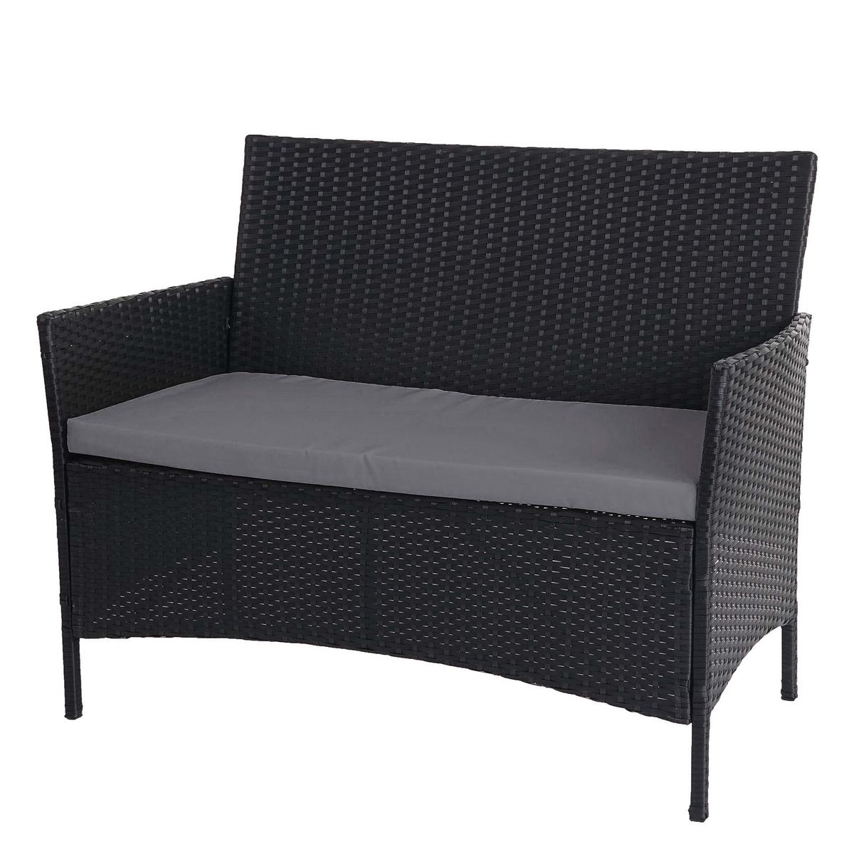 POLY-RATTAN GARNITUR Anthrazit - Anthrazit, Kunststoff - MCW