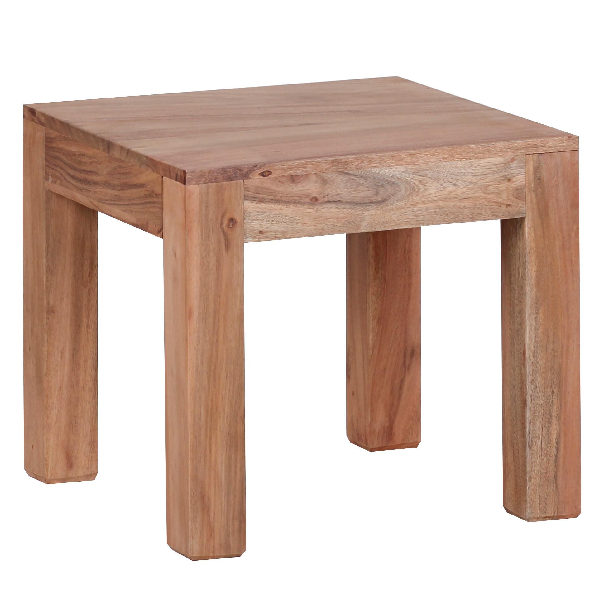 COUCHTISCH Massivholz Handgefertigt Edelholz Design, Beige 45x45x40 cm - Beige, Holz (45/45/40cm) - KADIMA DESIGN