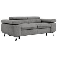 2-SITZER SOFA PETER - Hellgrau Velvet - Silberfarben/Hellgrau, Textil/Metall (200/76/99cm) - MKS