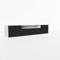 LOWBOARD VAREN 200/41/40 cm, Hängender TV-Schrank Weiß / Schwarz - Schwarz/Weiß, Holzwerkstoff (200/41/40cm) - MASSENO