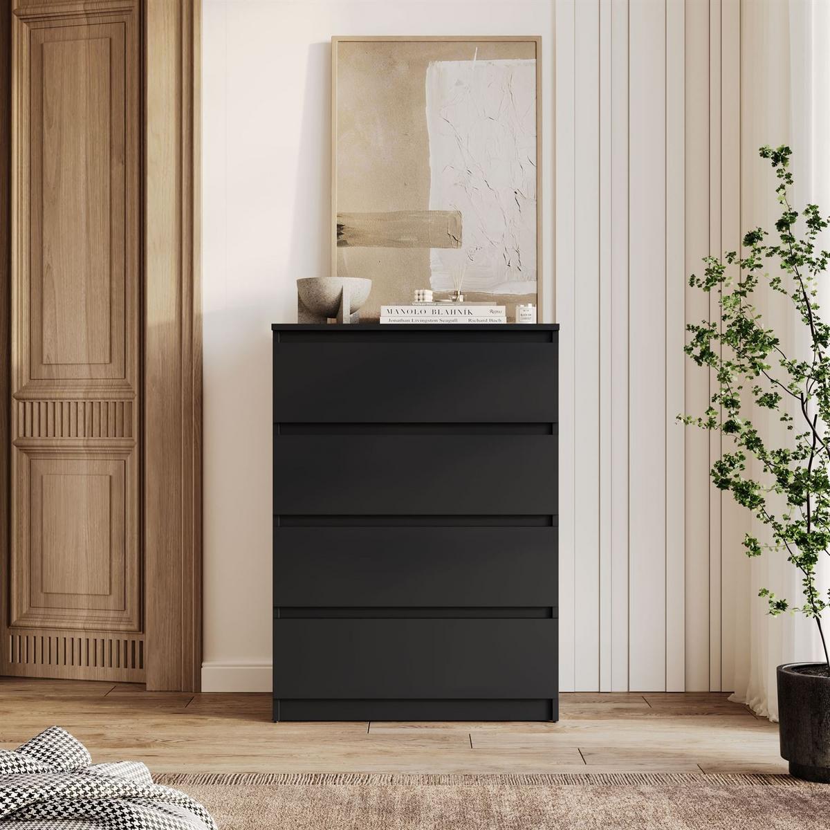 HIGHBOARD HANA M4 70 Schwarz matt - Schwarz, Holzwerkstoff (70/97/40cm) - Lookway