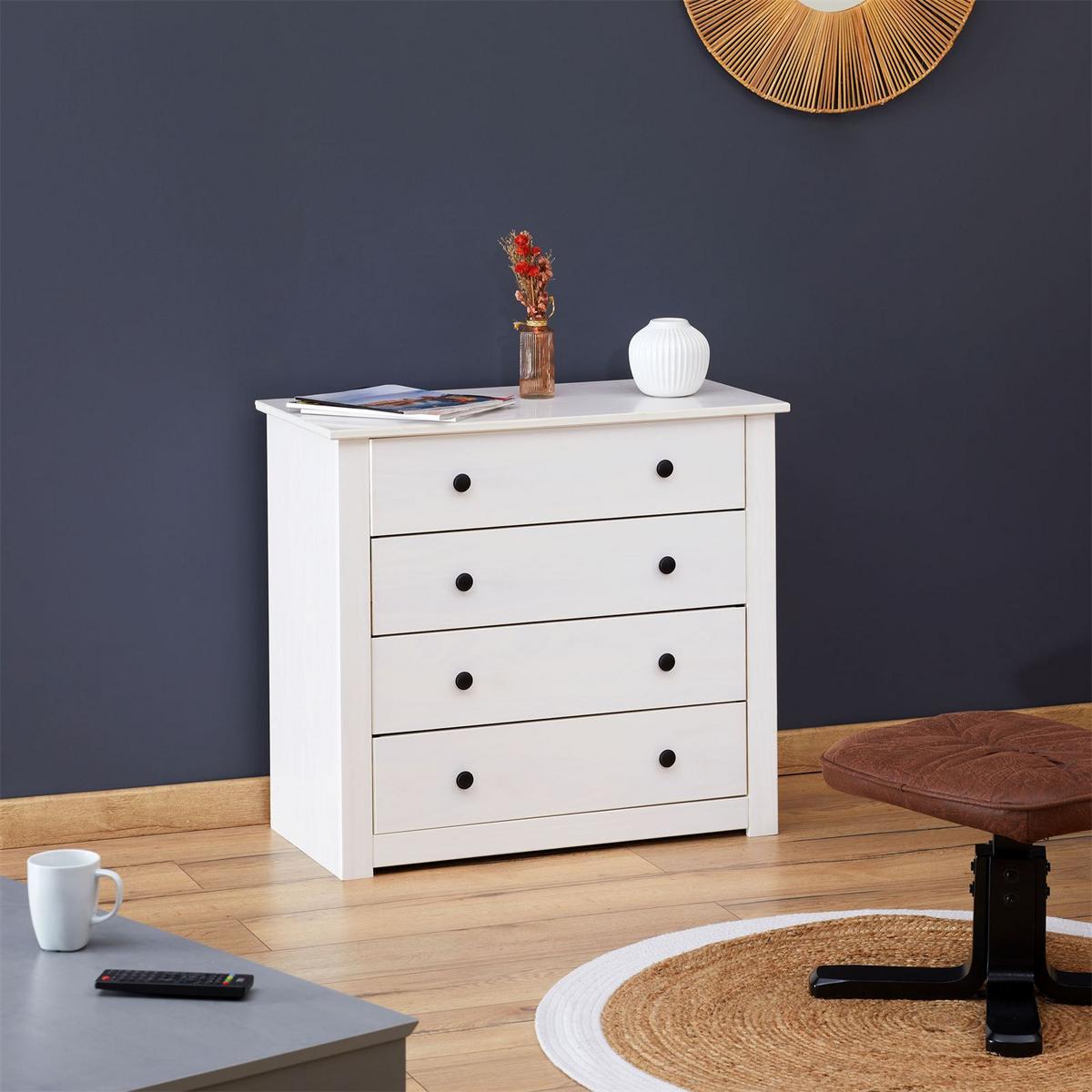 KOMMODE PAULO weiß - Weiß, Holz (80/74/40cm) - CARO-Möbel