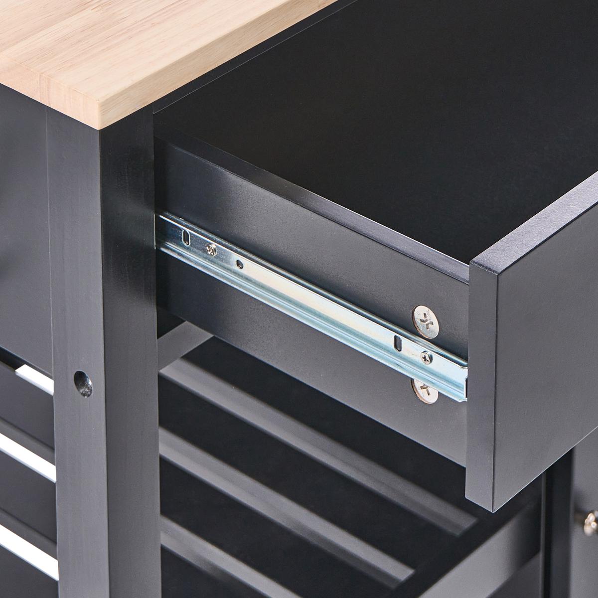 SERVIERWAGEN Schwarz Genoa - Schwarz/Braun, Holzwerkstoff (80/88/43cm) - Beliani
