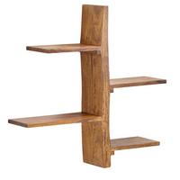 WANDREGAL Massivholz Modern Stil 58x60x15 cm Baumform Schwebend - Braun, Holz (58/60/15cm) - KADIMA DESIGN