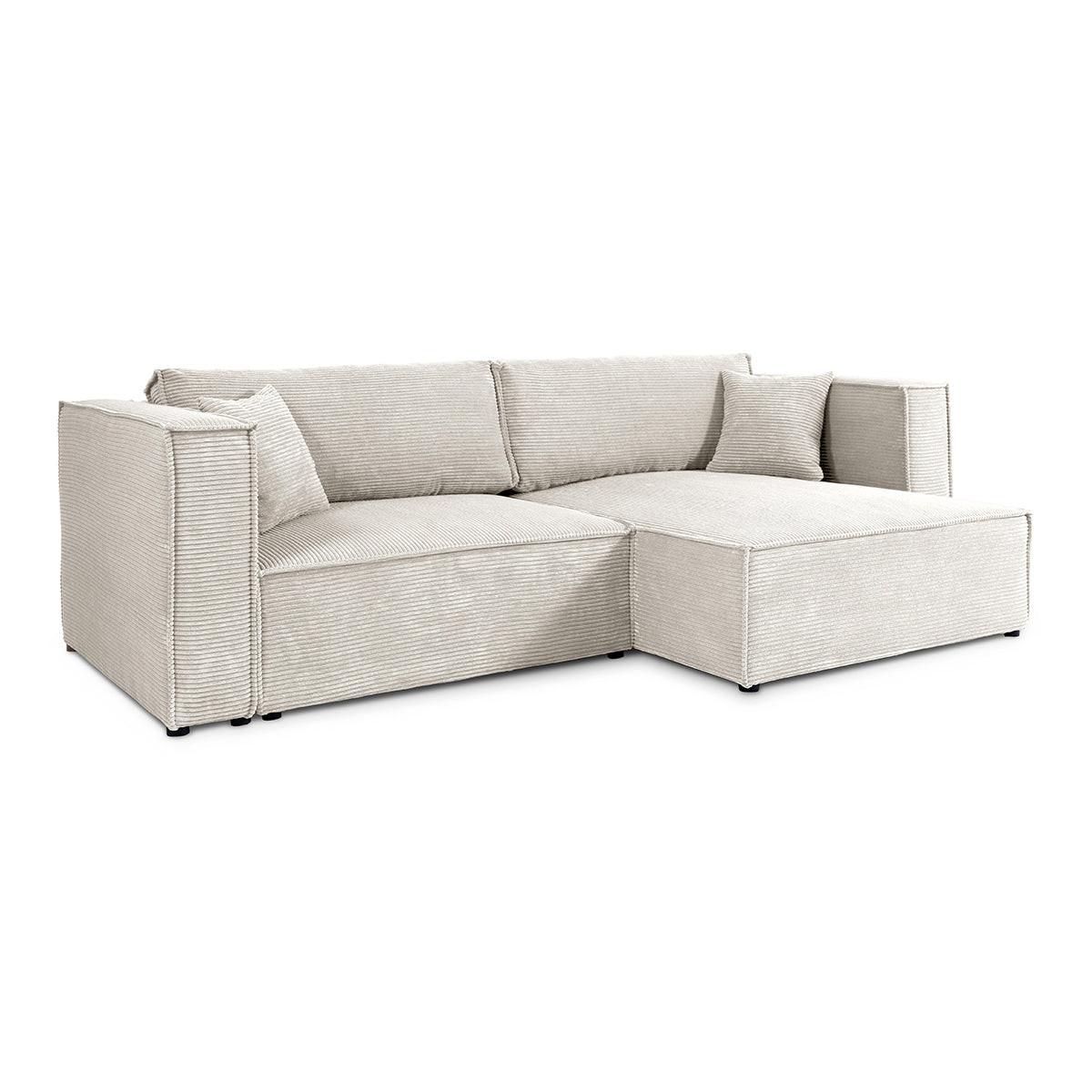 SOFA Jimmy 3 Sitzplätze Weiß-Beige - Weiß, Holz (245/77/148cm) - Petits-meubles