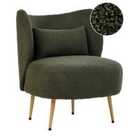 SESSEL Dunkelgrün Otsby II - Dunkelgrün/Braun, Textil (60/76/55cm) - Beliani