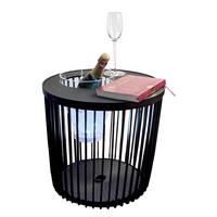 4-IN-1 LOUNGETISCH MIT ACRYL-WEINKÜHLER Copenhagen schwarz 45 cm - Schwarz, Kunststoff (45/45/45cm) - COOTAB Cooler Table