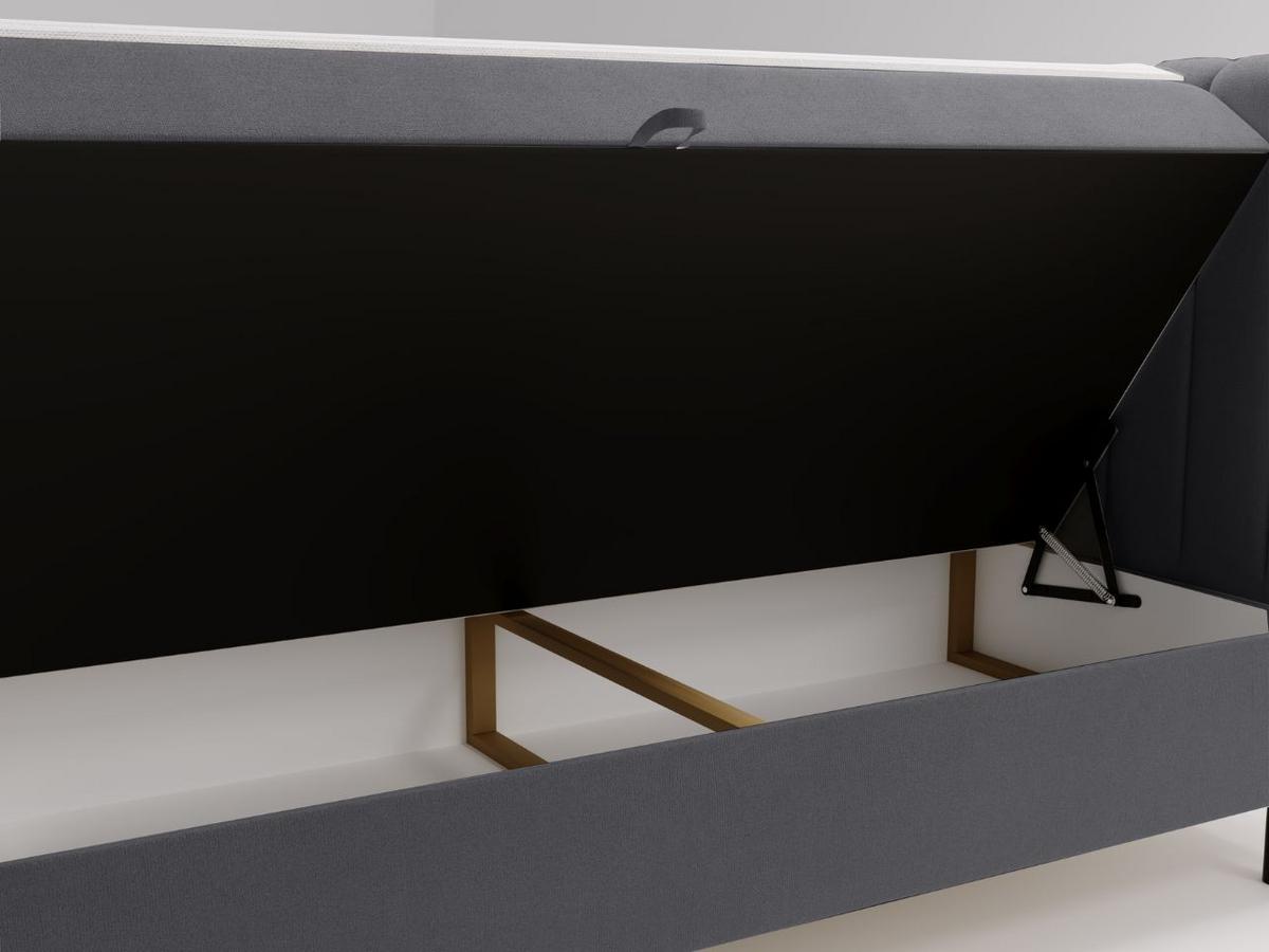 BOXBETT Primavera 140x200 Dunkelgrau - Dunkelgrau, Holz/Textil (140/200cm) - Graingold
