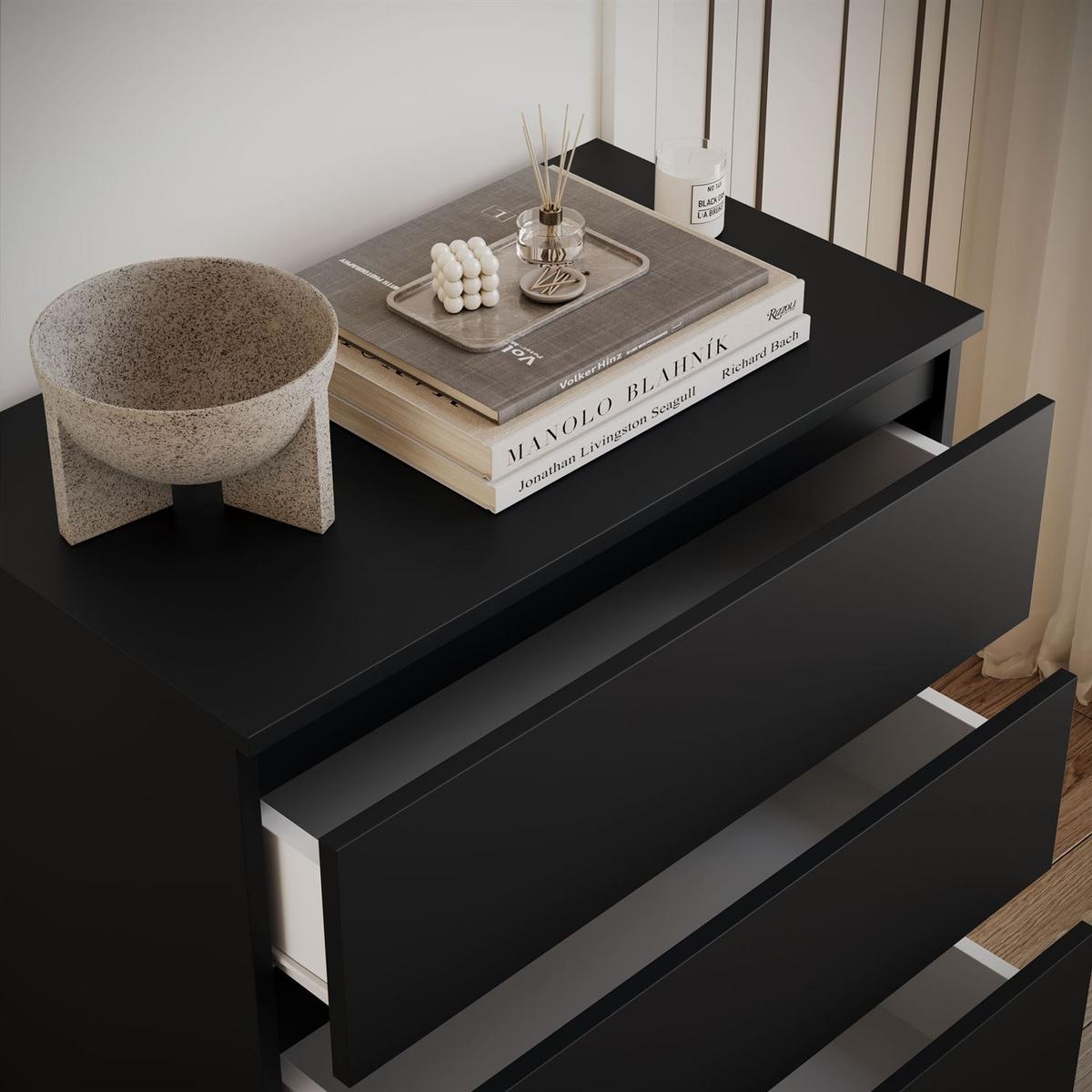 HIGHBOARD HANA M3 Schwarz matt - Schwarz, Holzwerkstoff (70/75/40cm) - Lookway