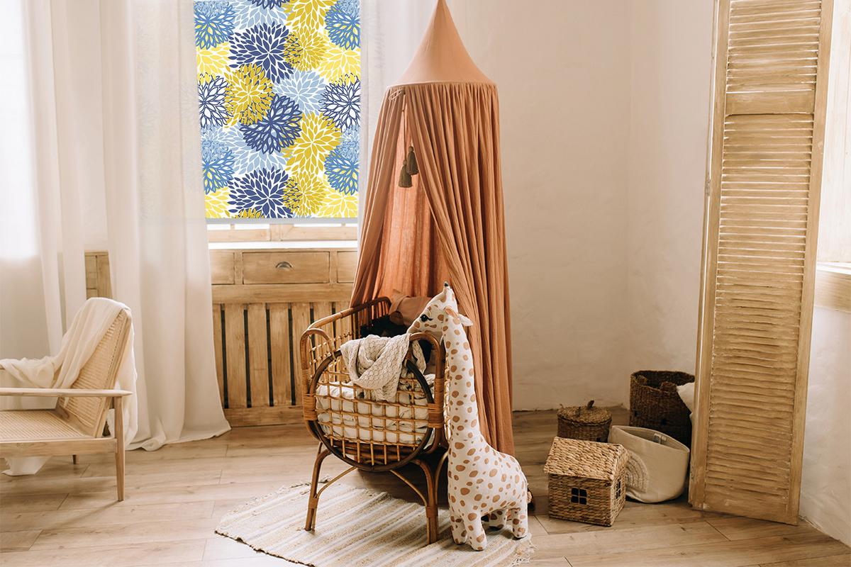 INNENROLLO - Fensterrollo - Rollo - 90x140 cm - Bemalte Pflanzen - Gelb, Kunststoff (90/140/0.5cm) - TULUP